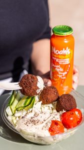 LifeGrain Moroccan Bowl with falafel, hummus cherry tomatoes