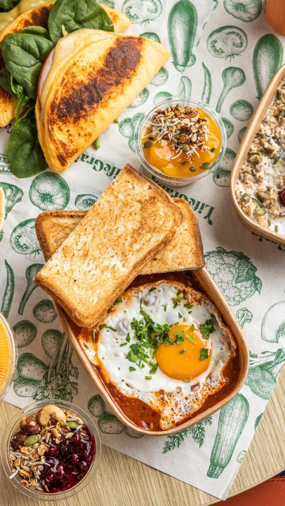 LifeGrain all day healthy everyday choices breakfast shakshuka with toast and fried egg